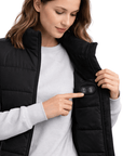 Women's Heated Padded Body Warmer Black – Dual Heating