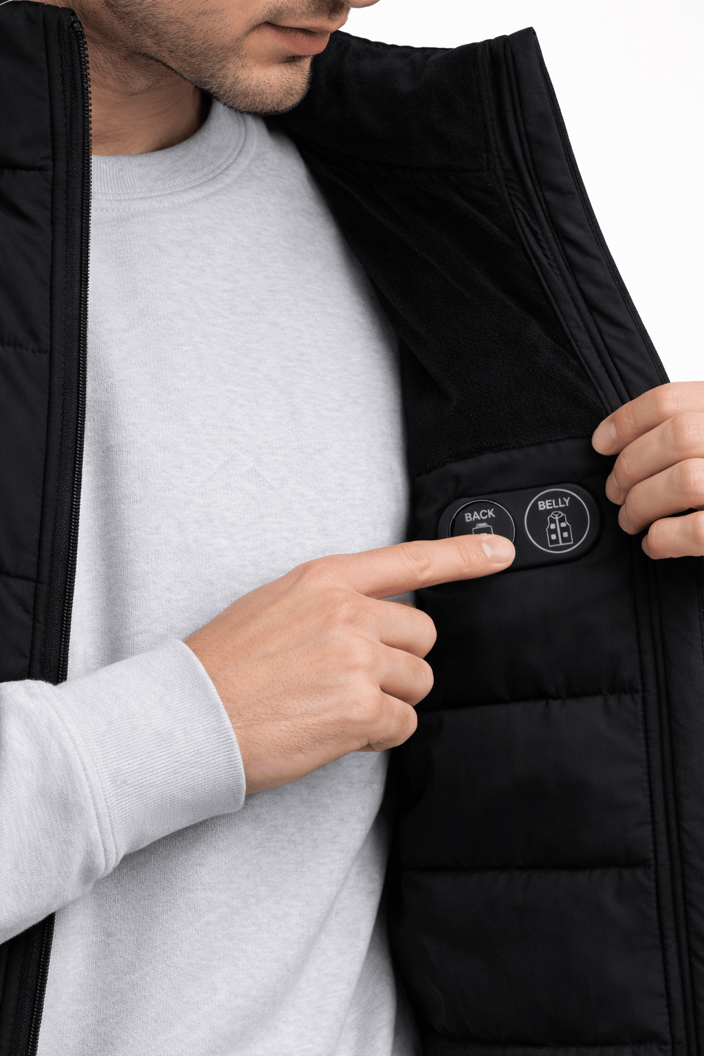 Men's Heated Padded Body Warmer Black – Dual Heating